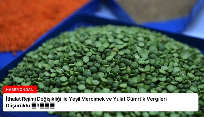 İthalat Rejimi Değişikliği ile Yeşil Mercimek ve Yulaf Gümrük Vergileri Düşürüldü ⏬👇