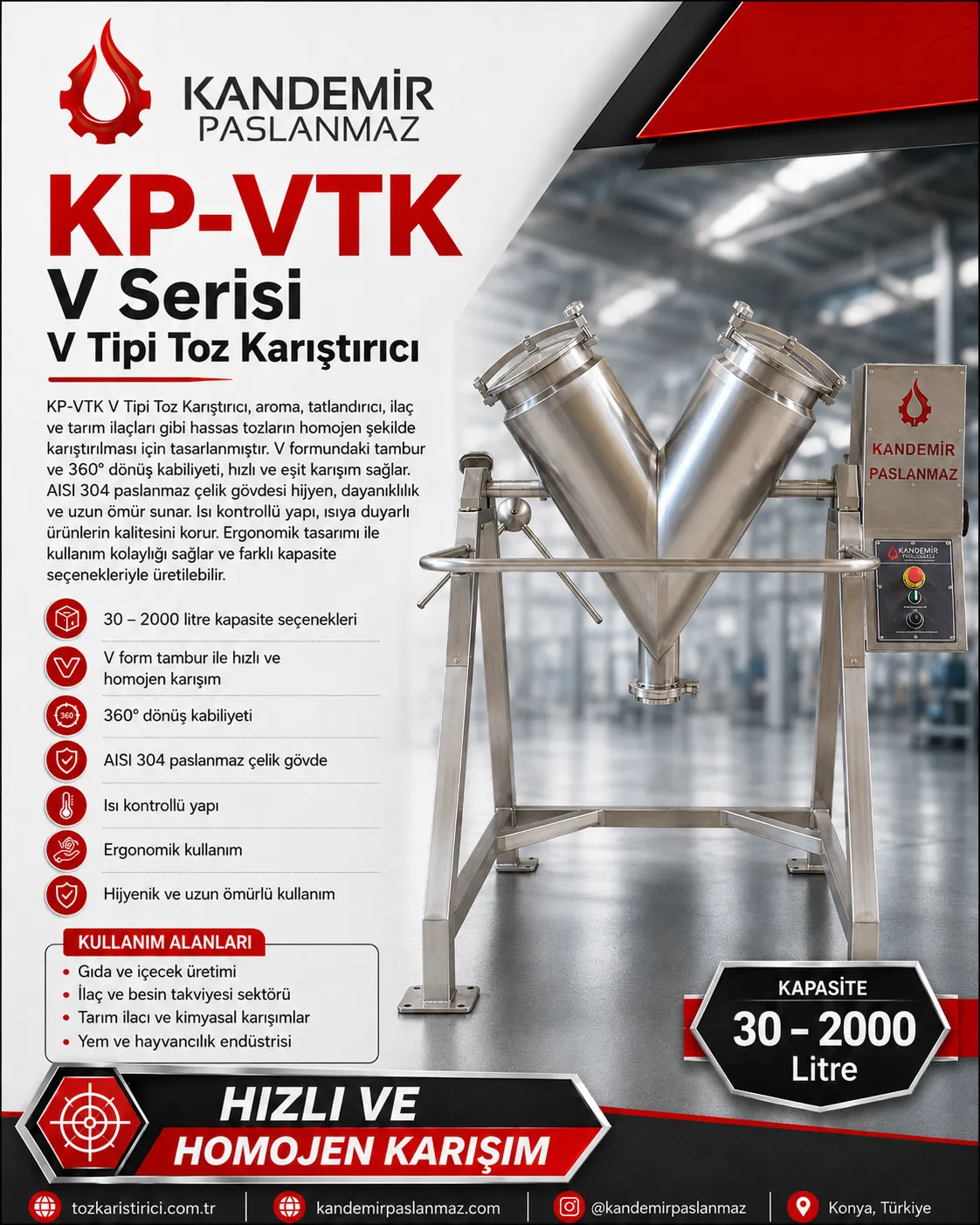V Tipi Toz Karıştırıcı ile Hassas ve Homojen Karışım Çözümleri